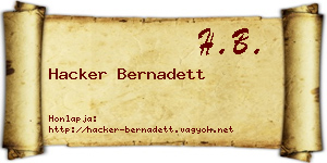 Hacker Bernadett névjegykártya