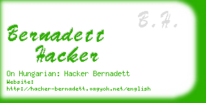 bernadett hacker business card